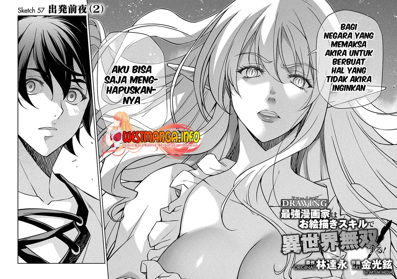 Drawing: Saikyou Mangaka wa Oekaki Skill de Isekai Musou Suru! Chapter 57 Bahasa Indonesia
